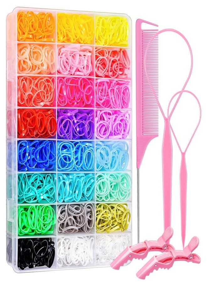 IKOCO Hair Tie Set, 1505 Count Colorful Elastic Hair Rubber Bands with Topsy Tail Hair Tools, Rat Tail Comb and Hair Clips for Women Hair Styling - Image 1